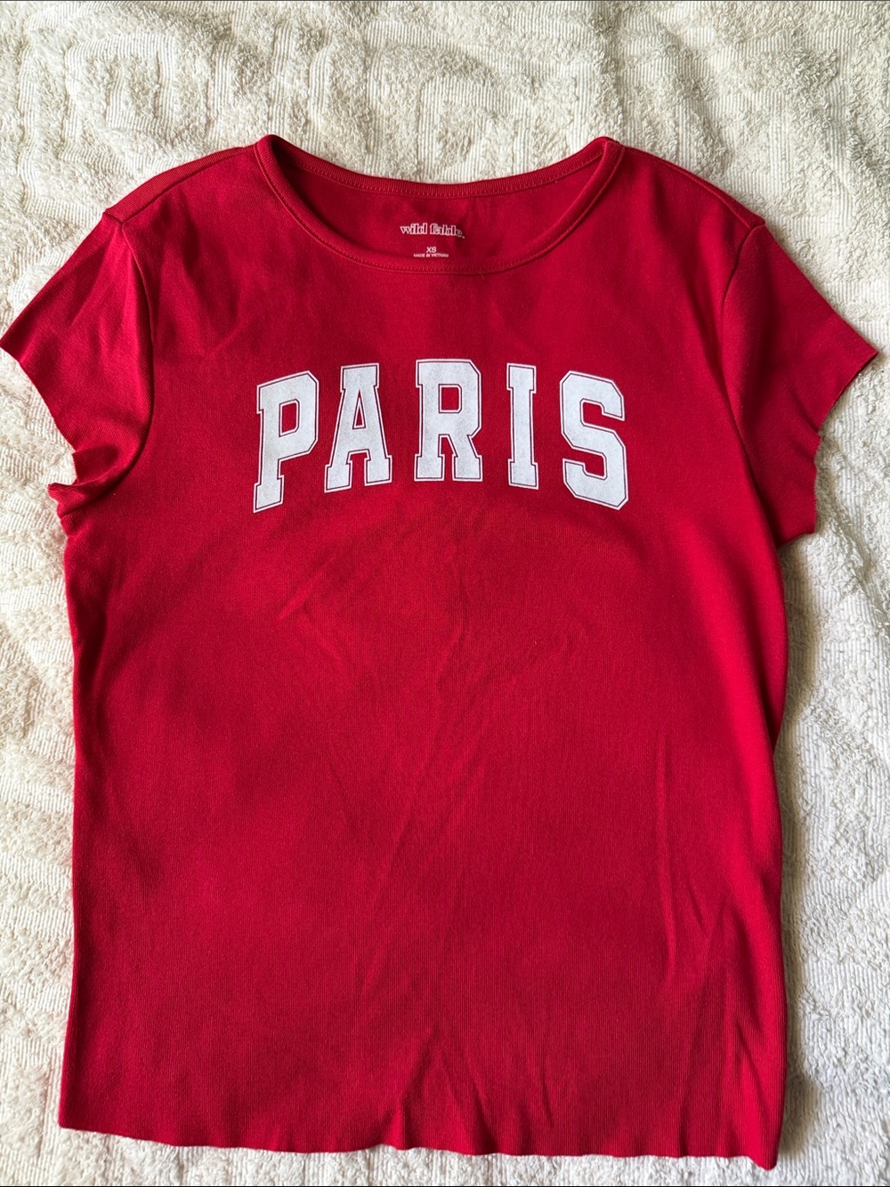 wild fable Red Tee with White 'PARIS' Graphic